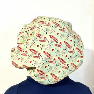 Bonnet en satin vert Protection cheveux nuit | Coton bio extérieur | Fabrication française